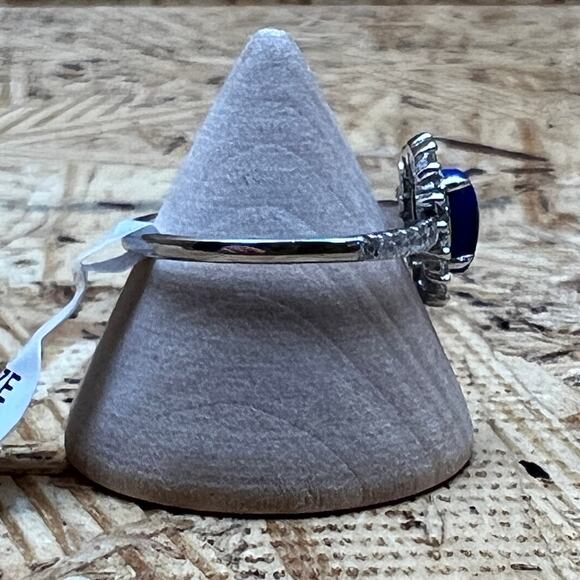 Bomb Party The Sterling Club Genuine Lapis Stone Sterling Silver Band Sz 9 Ring - Picture 4 of 9